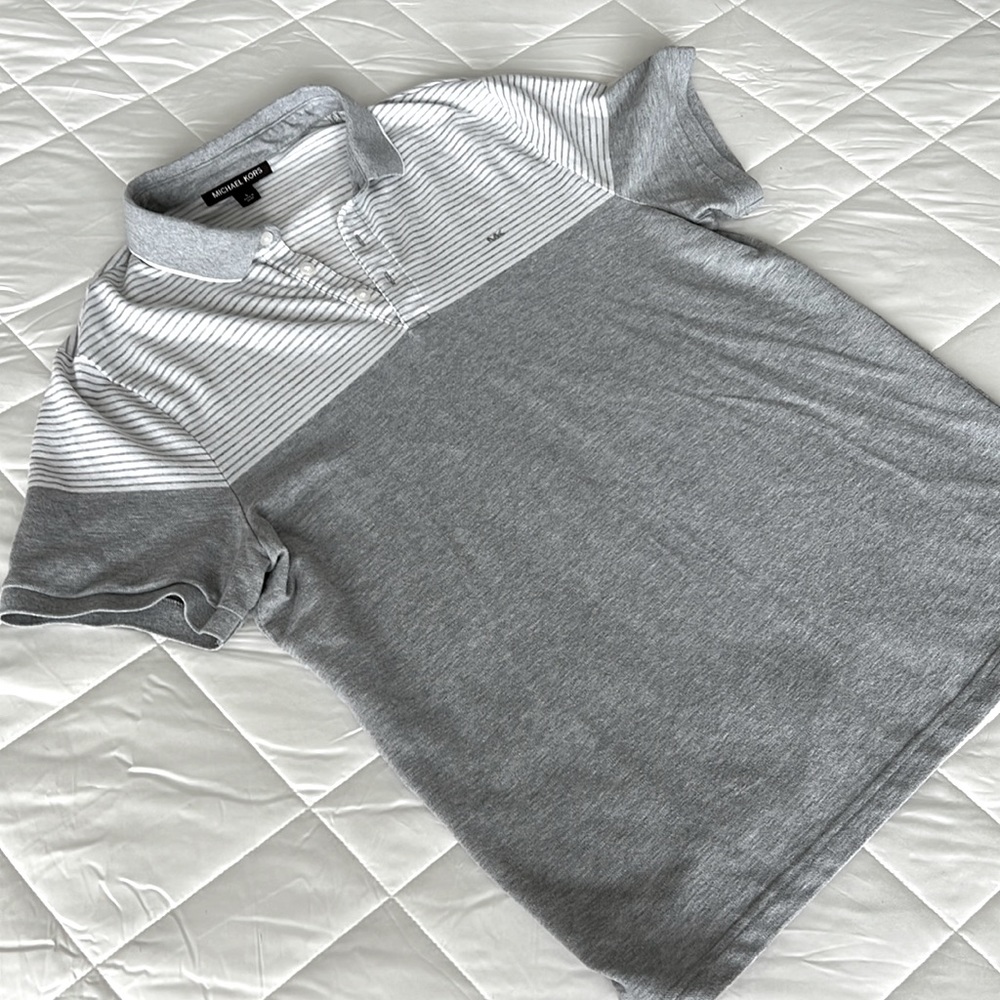 Michael Kors Striped Short Sleeve Polo